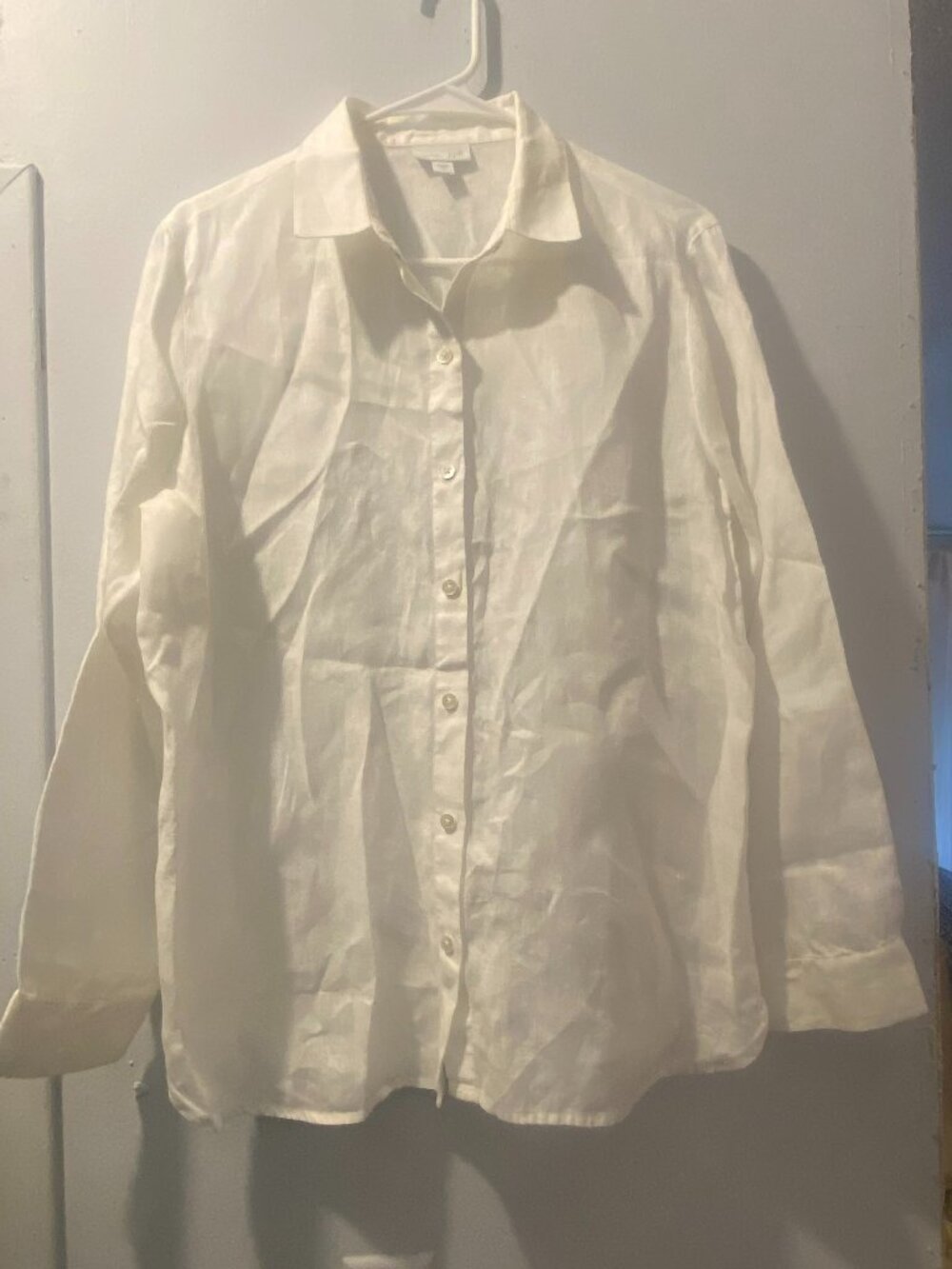 J.Jill Love Linen White 100% Linen Button Down Shirt Small Coastal - Picture 3 of 7